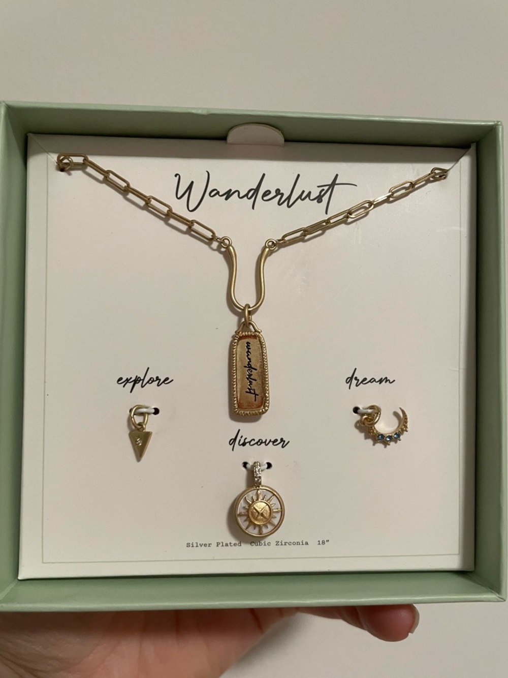 Wanderlust Gold Silver Plated Charm Necklace Set with Mixed Pendants